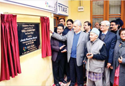 Chairman J&K Bank laying foundation stone of Girls Dormitory on 20-01-2016.