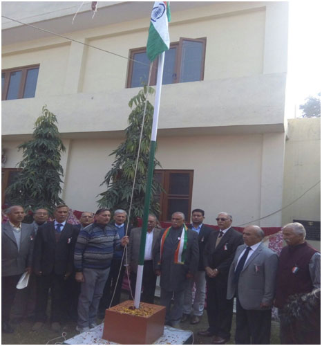 Sh. Shamsher Singh Manhas, M.P, Rajya Sabha hoisted National Flag on Republic Day 2018.